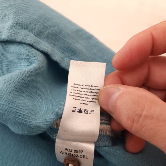 Faherty Jetty Shift Dress 100% Organic Cotton Embroidered Delphinium Medium Boho - Picture 10 of 13